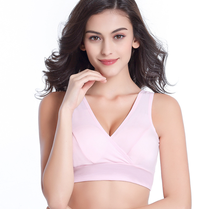 Nursing Bra Sleep - Maternity Plain Color Tank Wireless Cross