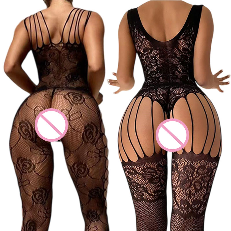 Black Crotchless Soft Stretch  - Bodystocking Fishnet ulasan dan harga