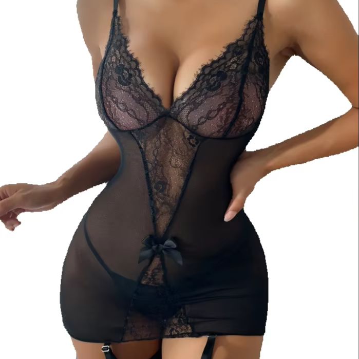 Lace Underwear Set with Stocki - Garter Belt Set ulasan dan harga