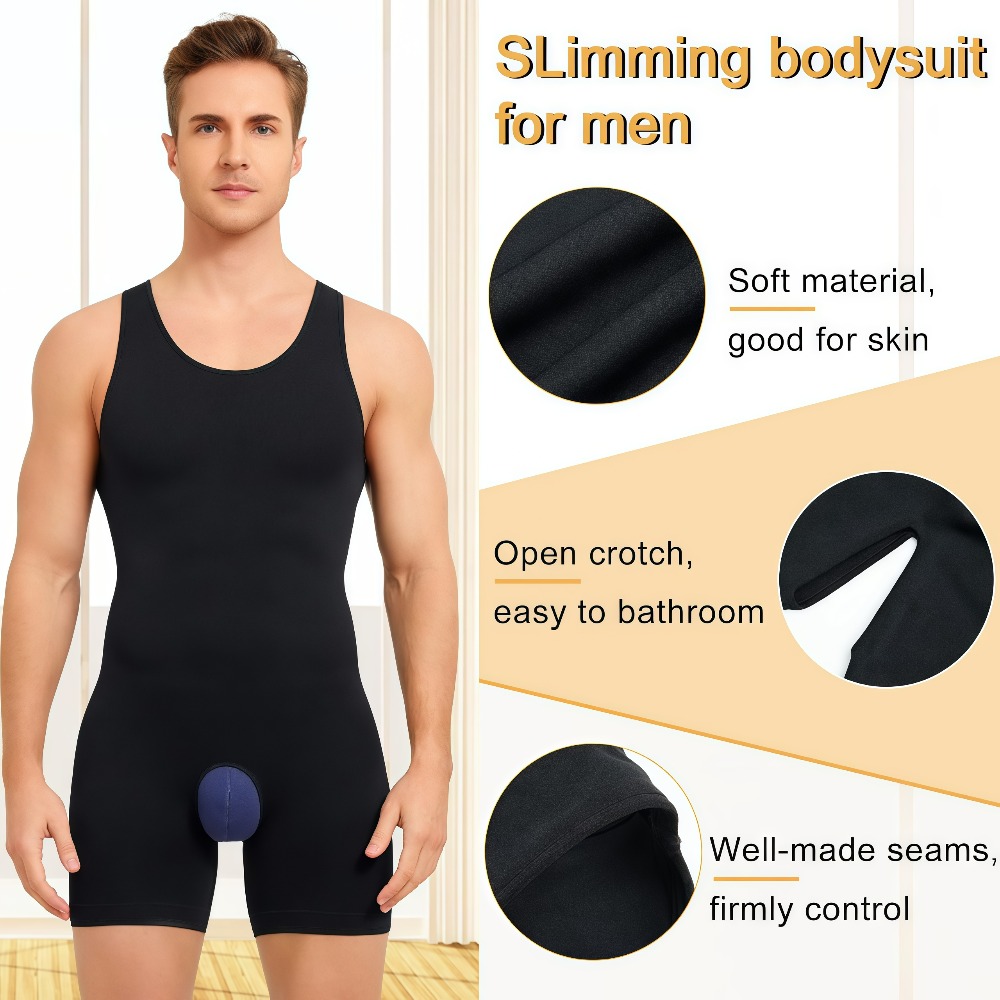 1Pcs Mens Seamless Compression - Shapewear Bodysuit Firm ulasan dan harga