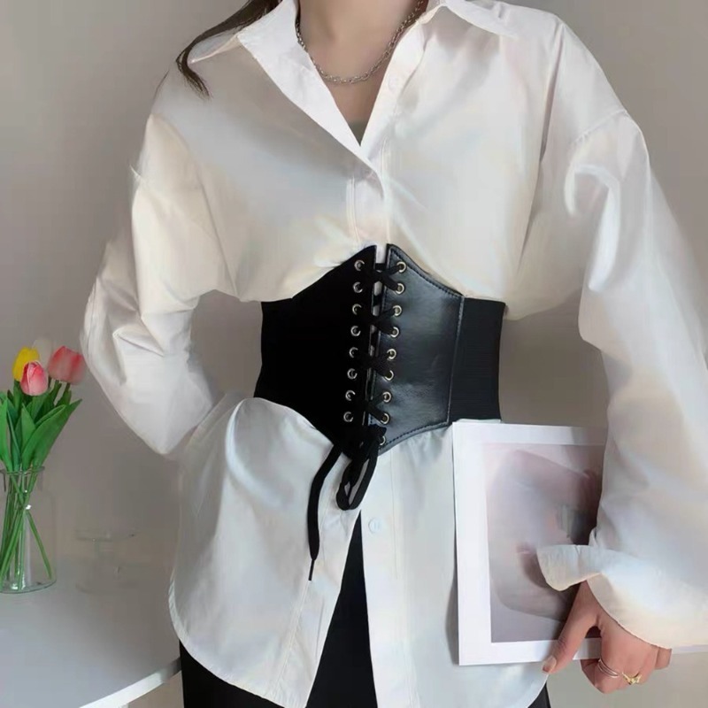 Fashion Corset Wide Belts Faux - Corset Waist Cinch ulasan dan harga