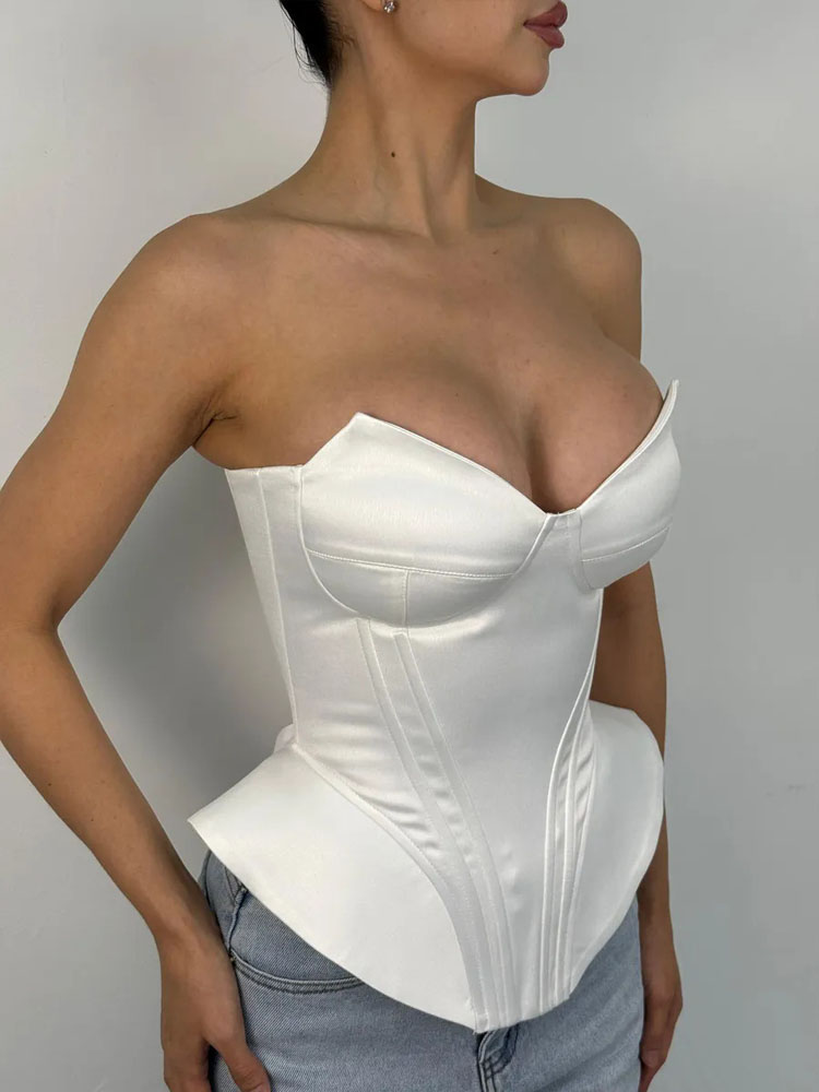 BKQU Sexy Fishbone Strapless C - Corset Waist Cinch ulasan dan harga